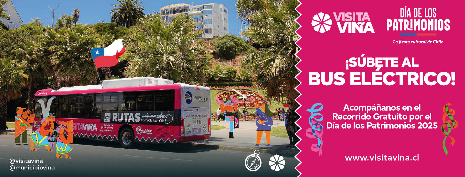 ¡Súbete al Bus Eléctrico VisitaViña! Acompáñanos en el Recorrido Gratuito por el Día de los Patrimonios 2025